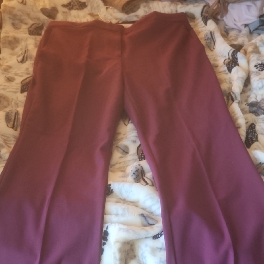 Ann Taylor Burgundy Wide Leg Pants